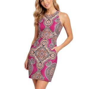 Anthropologie Moulinette Soeurs Giedi Dress Size 2 Pink Paisley Halter Sheath